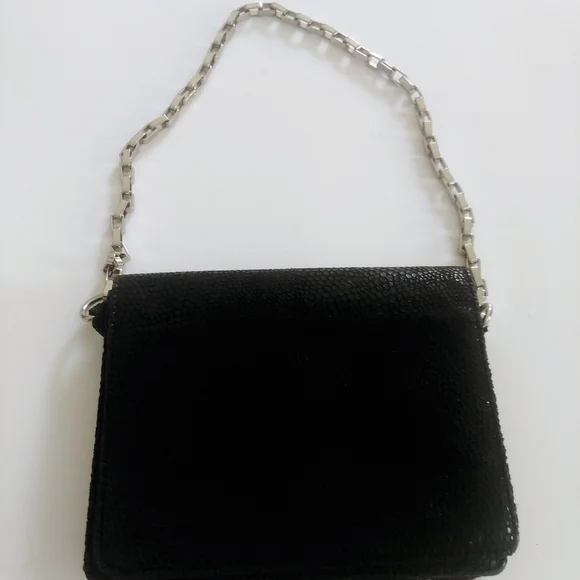 BEBE Elegant Leather Black Chain Shoulder Bag - Picture 9 of 13
